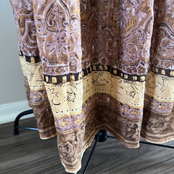 Vtg Revue Orange Boho Witchy Fairy Paisley Maxi Skirt Wmns L Hippy Cottagecore - Picture 7 of 10